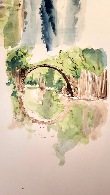 pont - aquarelle