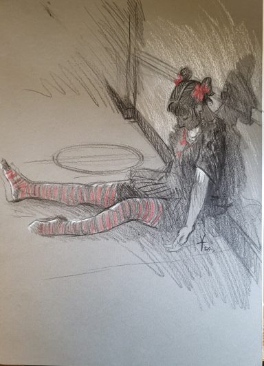 etude d'après modèle vivant - sanguine, mine de plomb, craie