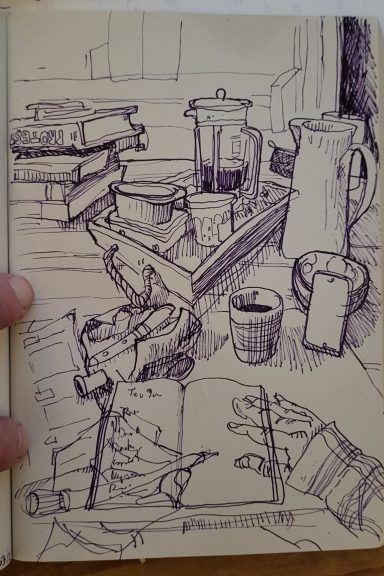 petit déjeuner - stylo bille et feutres