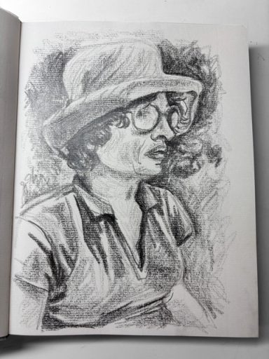 portrait au fusain